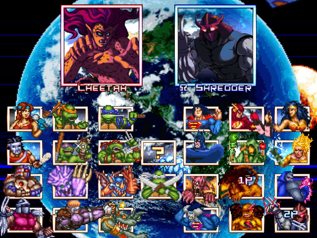 TMNT x JL Turbo's character selection screen