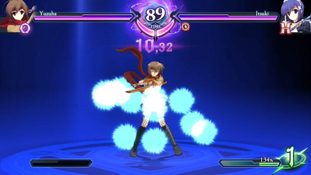 Yuzuha performing an All-Range attack