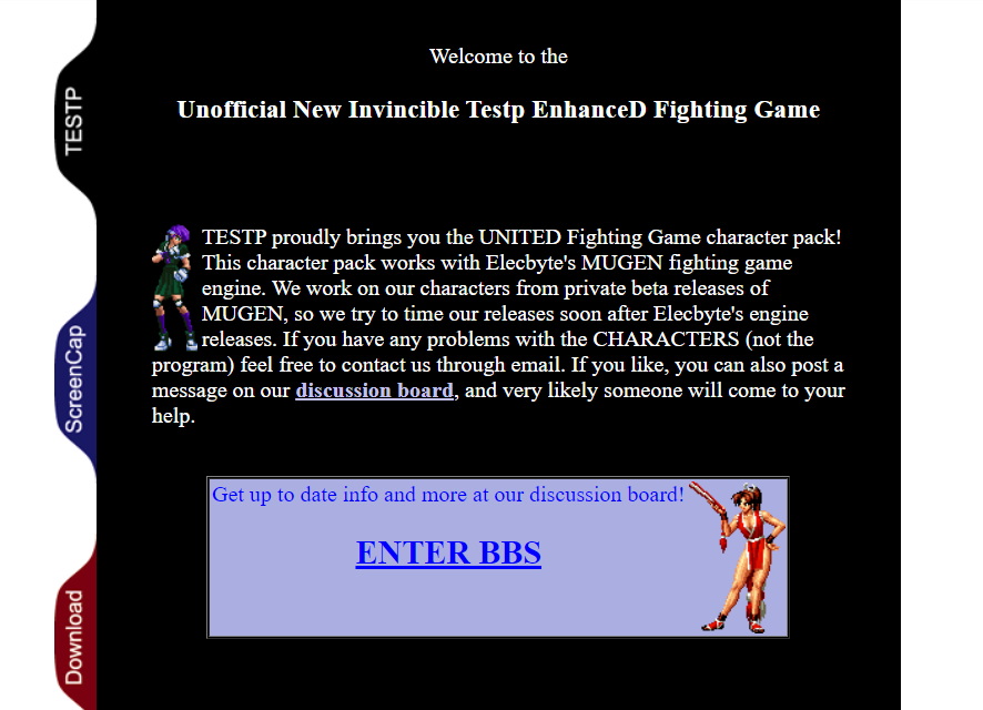 TESTP's home page.
