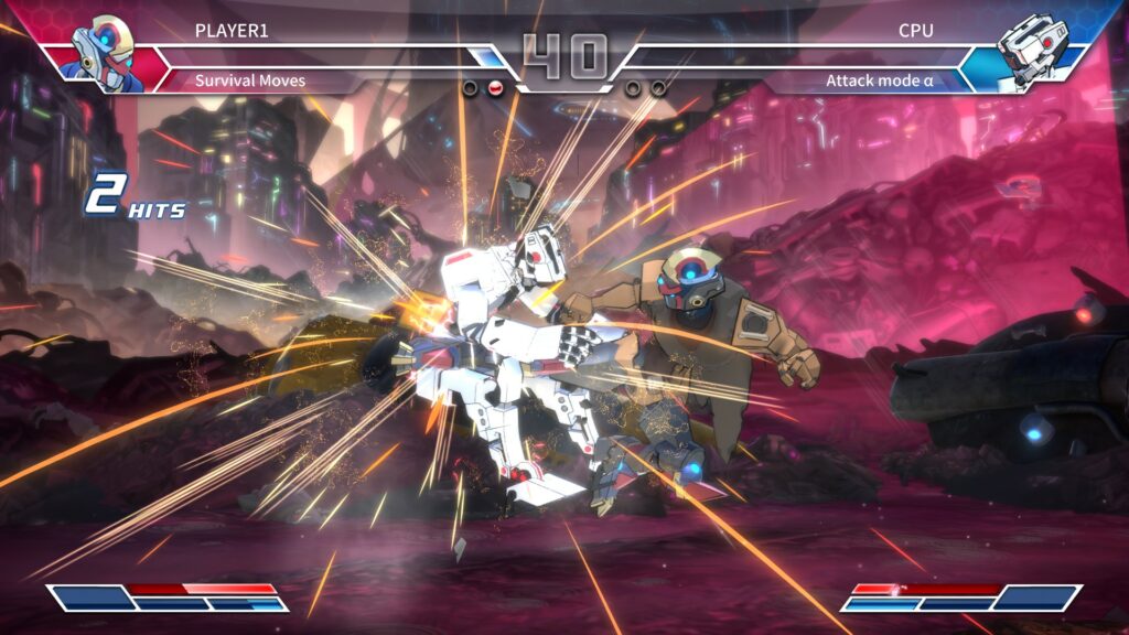 A match between the player and an Attack Mode Alpha gear in story mode